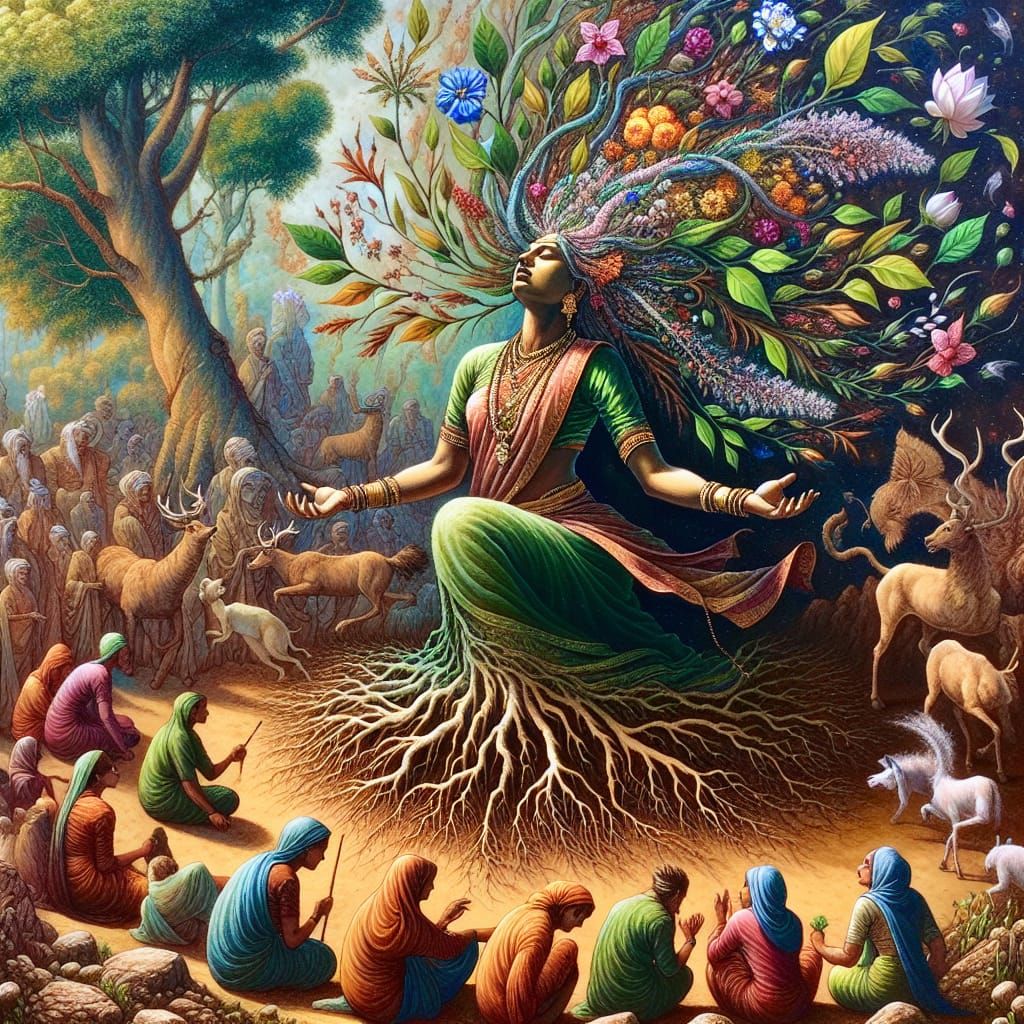 Earth Goddess Transformation in Romantic Style