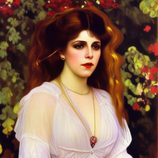 Elegant Portrait in Art Nouveau Style