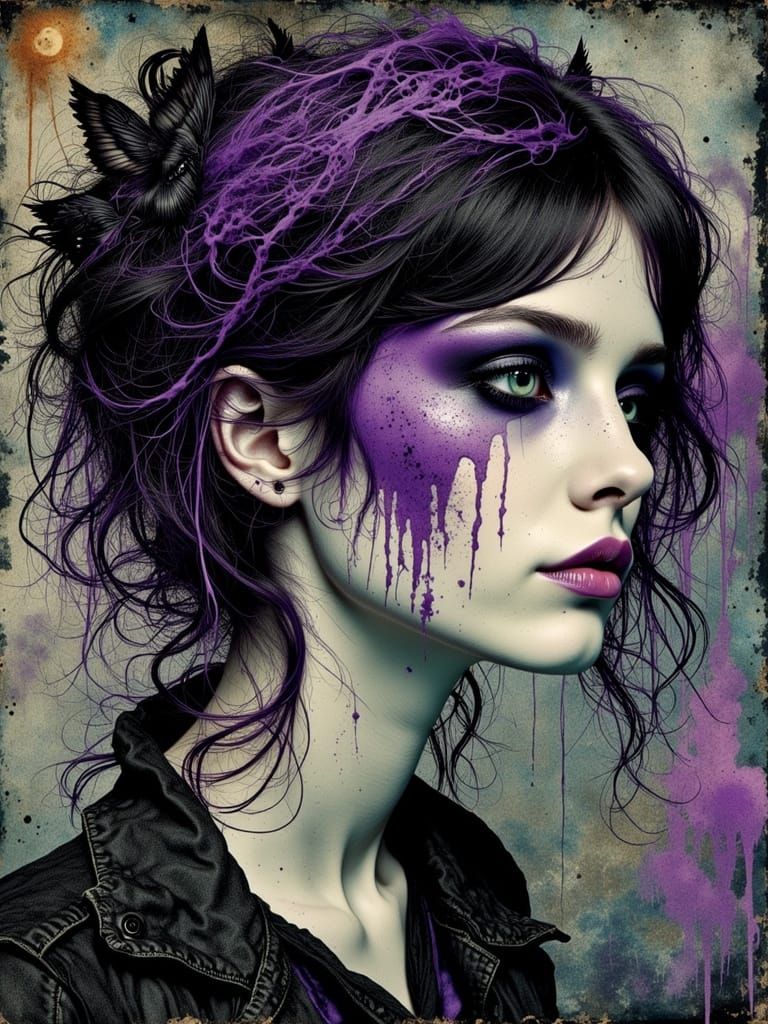 Gothic Surreal Portrait of a Melancholic Woman