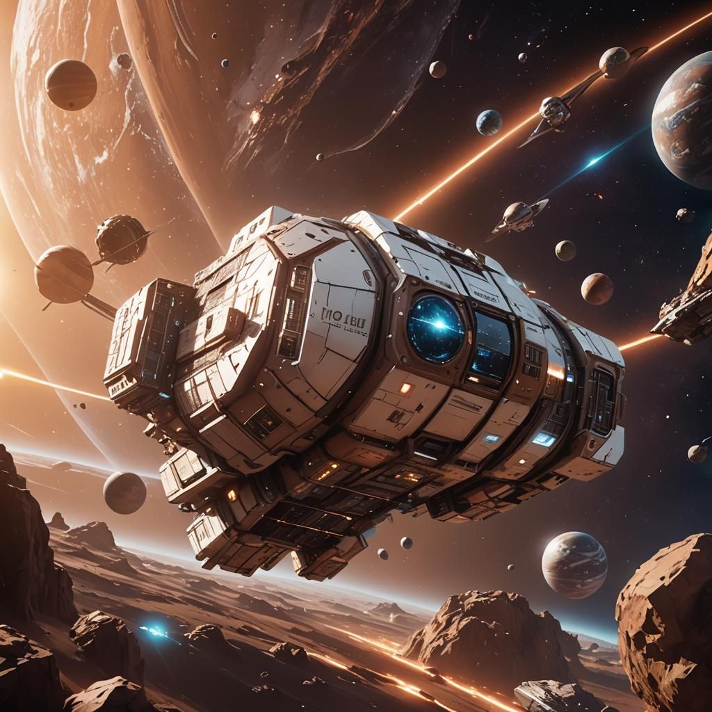 asteroid mining survey ship exploring for minerals