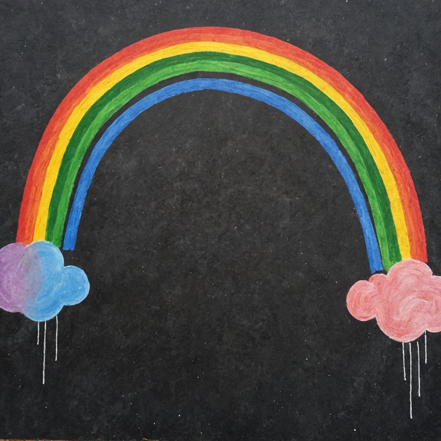 Chalk drawing of a rainbow