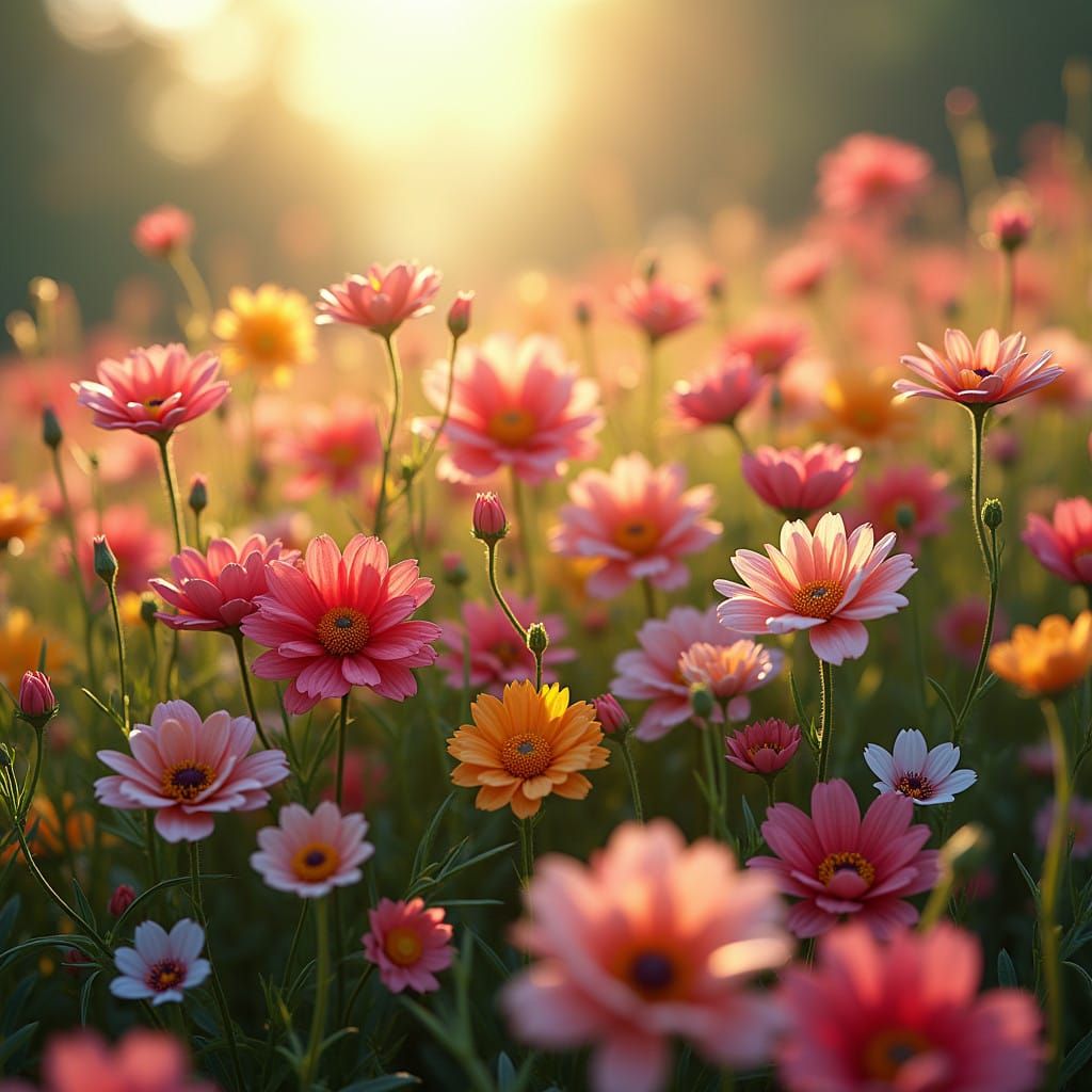 Luxurious Gemstone Garden in High-Definition 3D