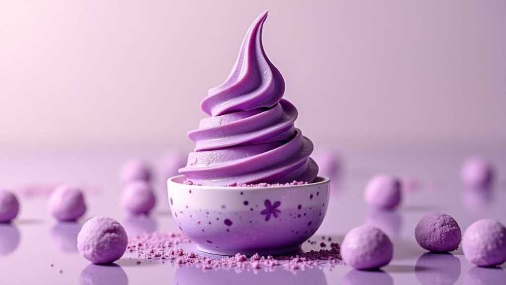 Taro Boba and Ice Cream Dreamscape