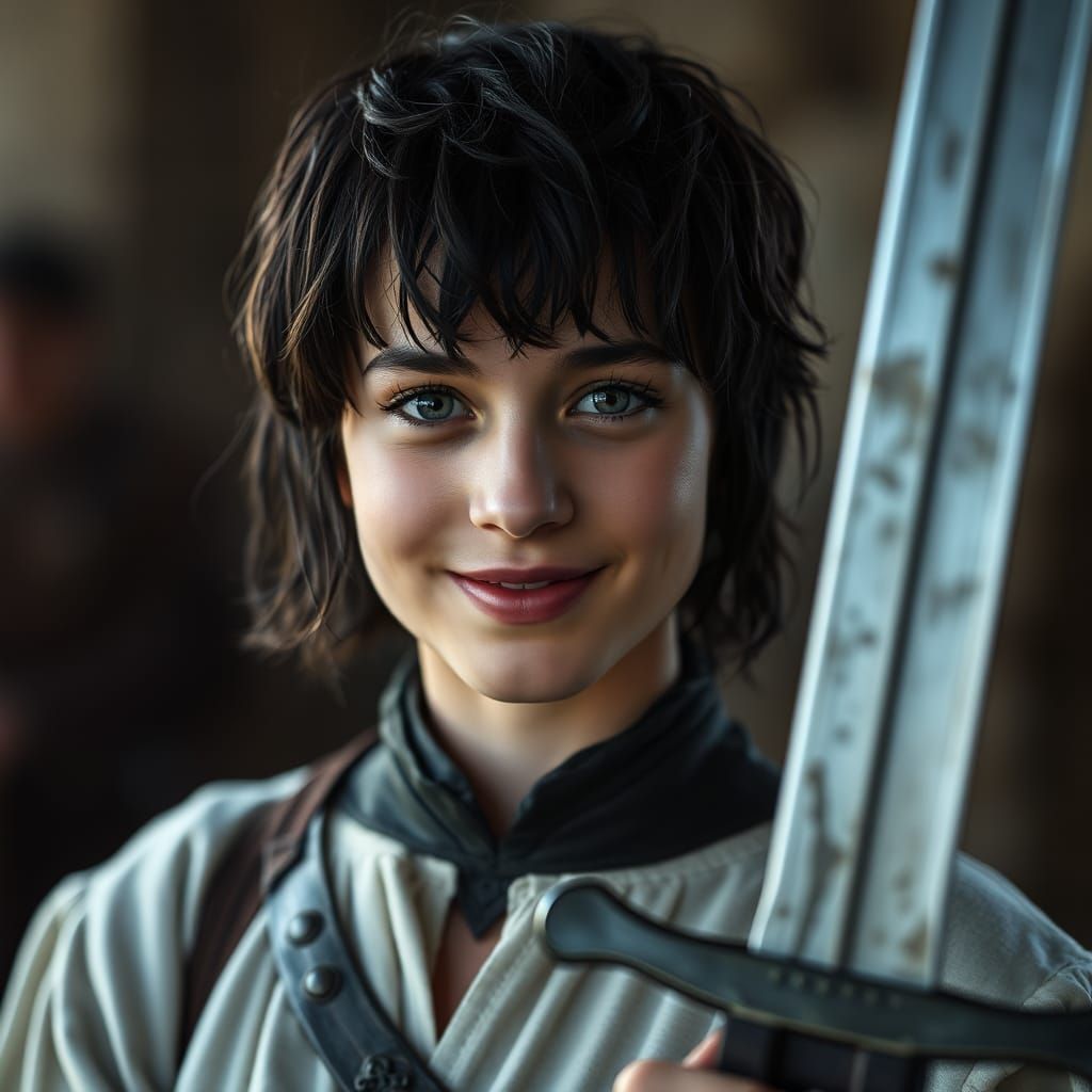 Arya Stark as Medieval Film Still