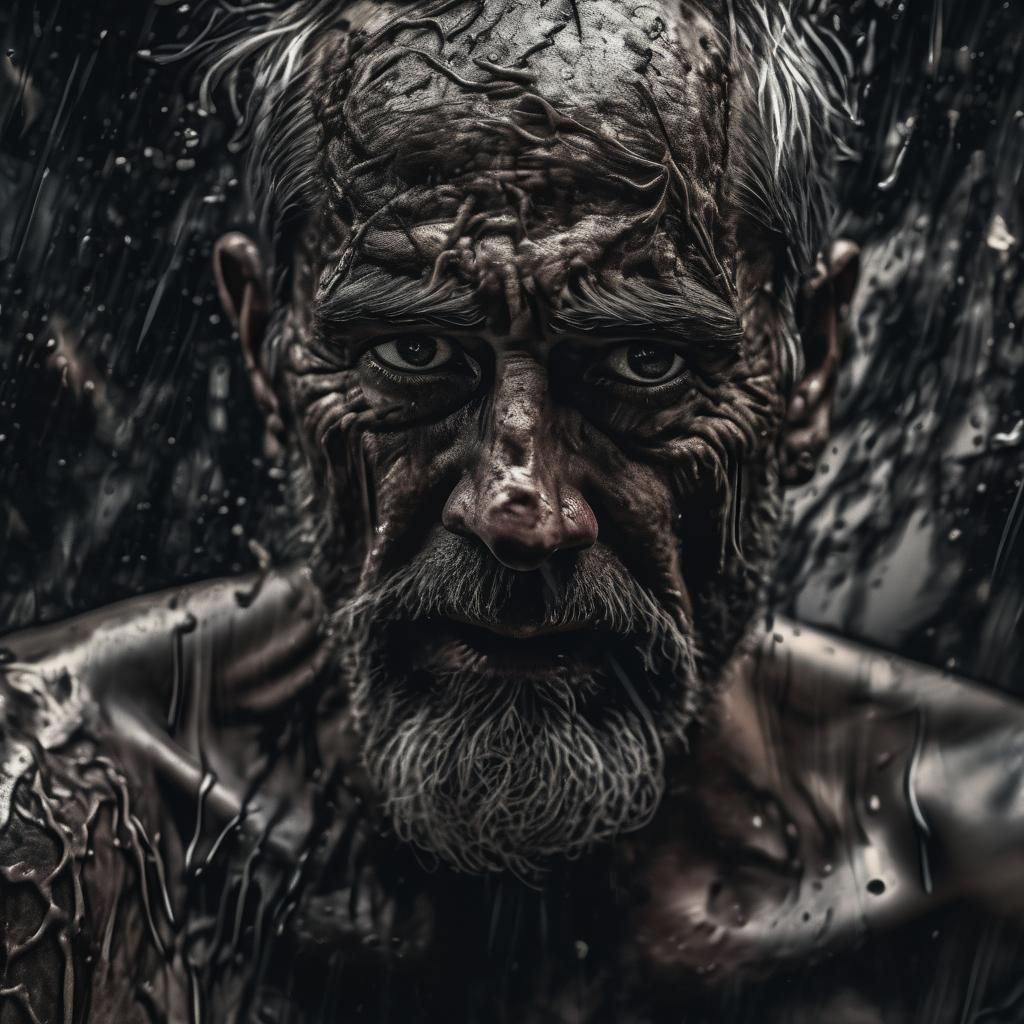 Intense Expressionism: Detailed Impasto Oil Painting