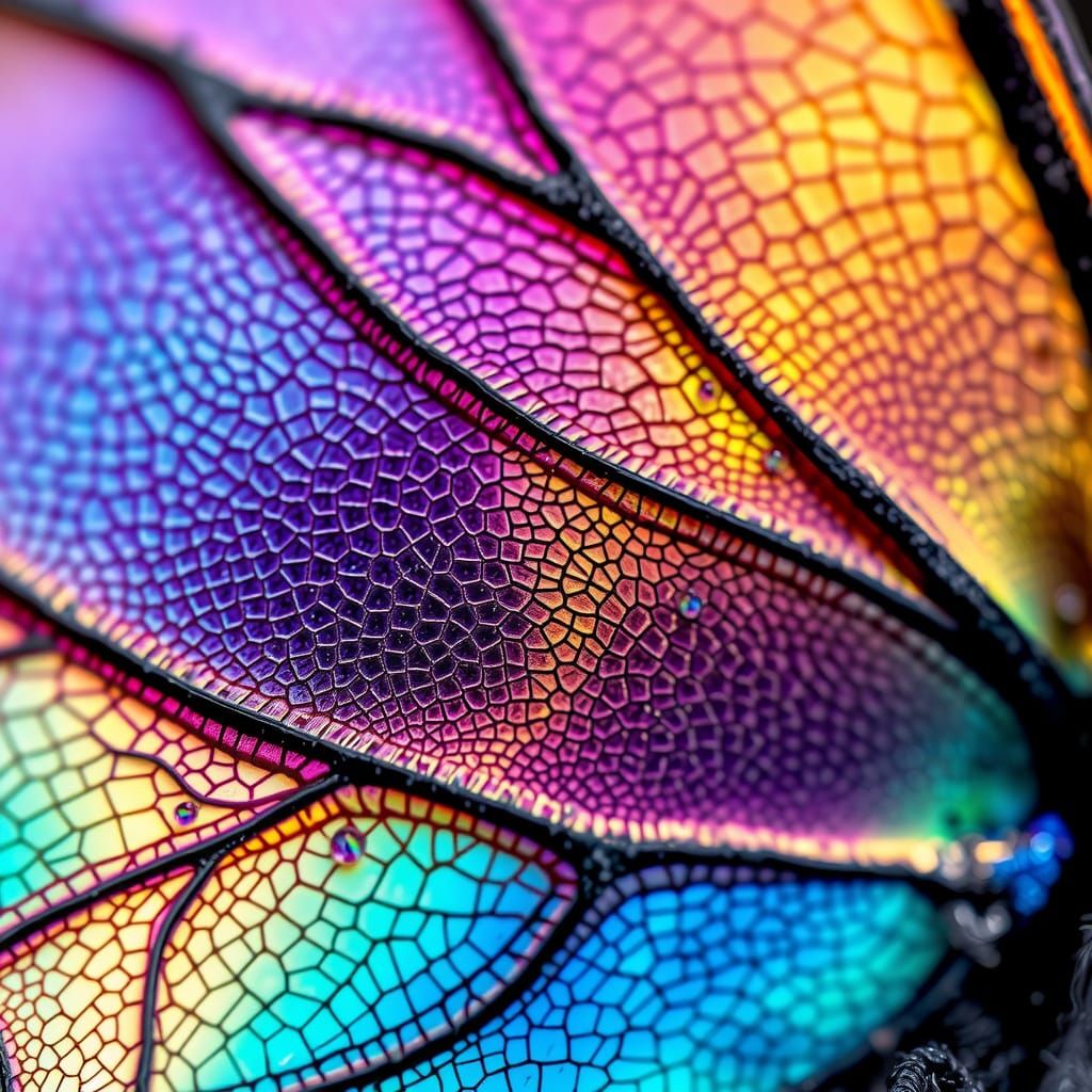 Iridescent Butterfly Wing in Hyperrealist Macro