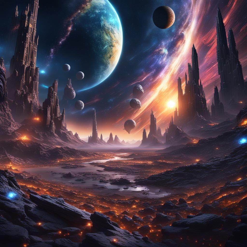 Epic Sci-Fi Space Galaxy Concept Art