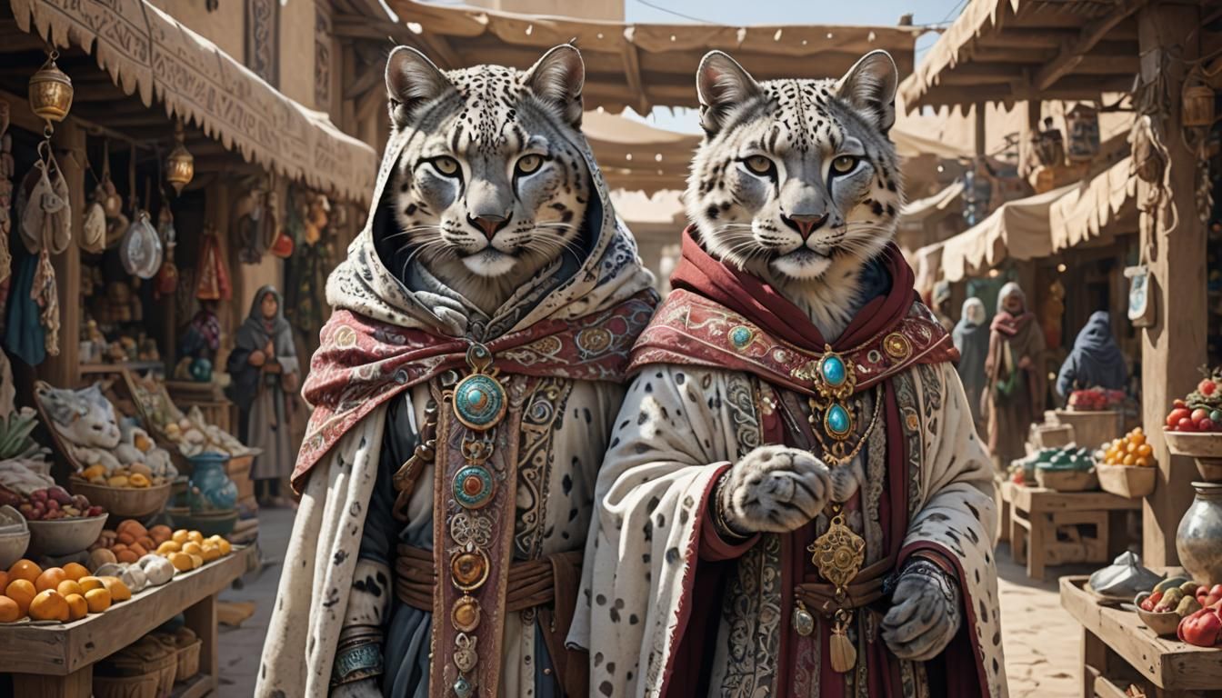Khajit Snow Leopard Trader at Desert Oasis