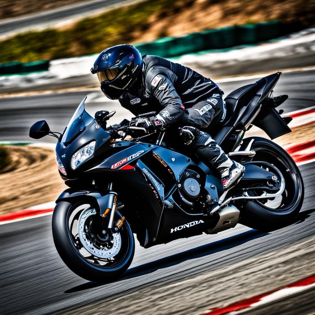 Black Honda VFR 800 at Laguna Seca Raceway
