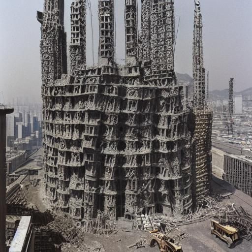 Tower of Babel Construction in Gaudi Style