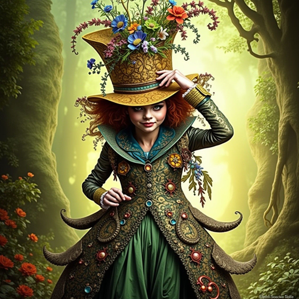 Alice in Wonderland as Mad Hatter, Detailed Portrait
