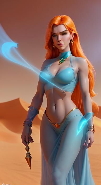Kim Possible as Desert Genie, Fantasy Art