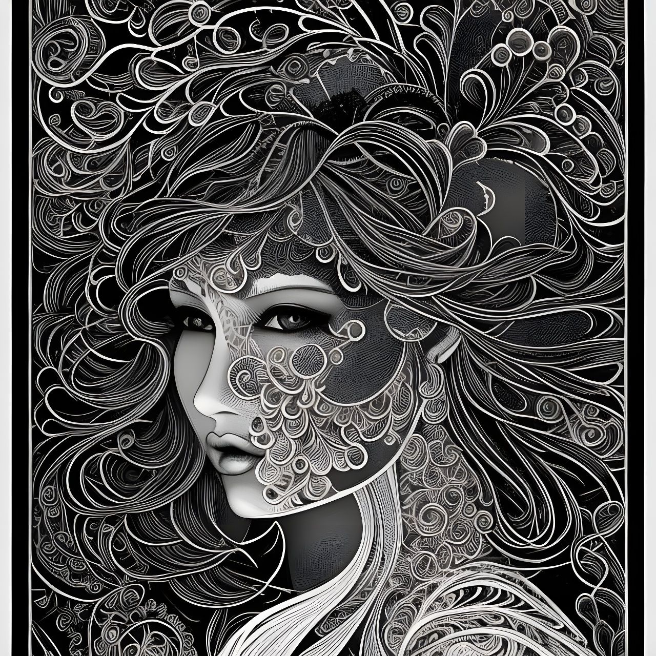 Amazing Flower Goddess by Harry Clarke