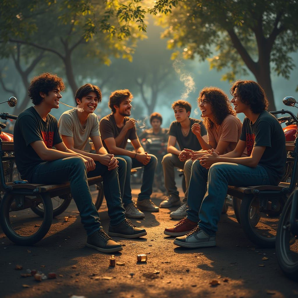 Youthful Delinquents in a Flickering Park