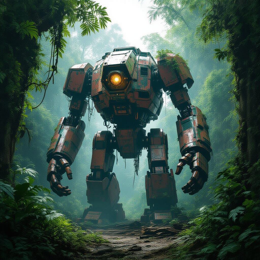 Ancient Robot Awakens in Overgrown Jungle