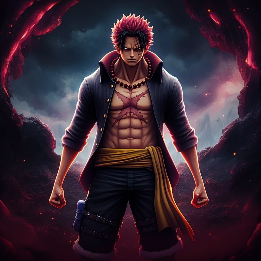 Epic Fantasy Character Inspired by One Piece in Concept Art