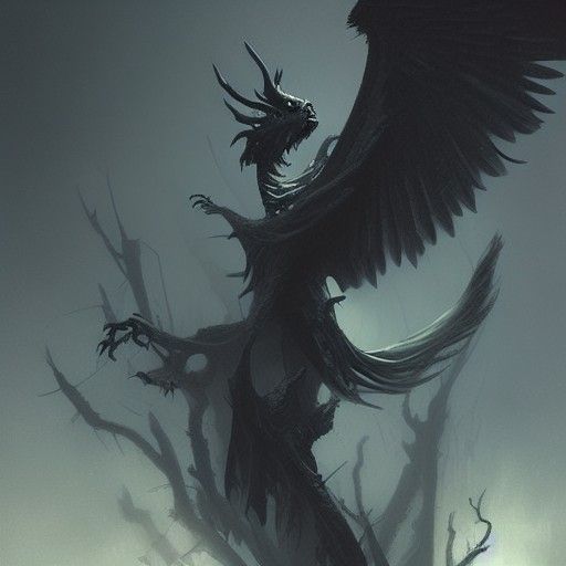 Sinister Mythical Creatures in Dark Fantasy Style