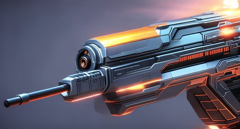 Futuristic Sci-Fi Ray Gun in 3D Digital Art