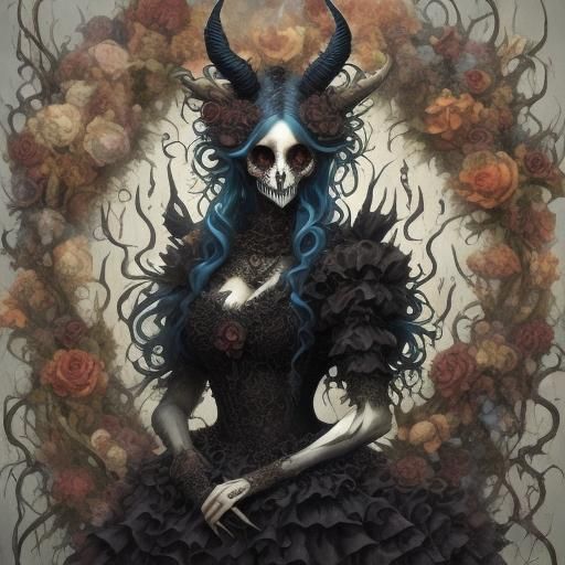 Macabre Harlequin Character in Dark Aesthetic