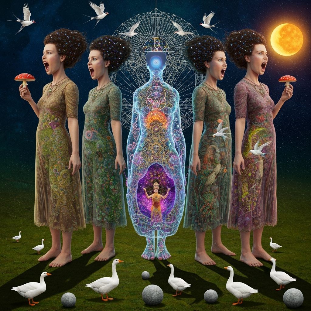 Primal Scream Twins Amidst Cosmic Dreamscape Art