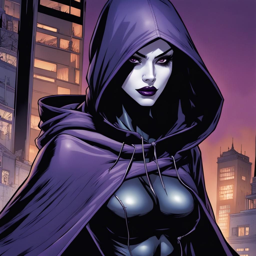 Raven of Teen Titans in Comic Book Style
