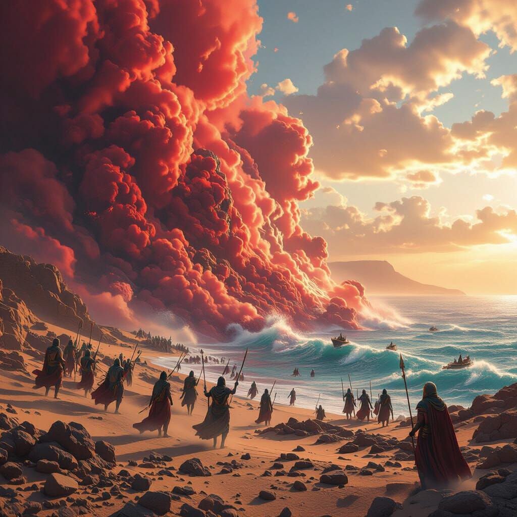 Red Sea Crushes Pharaoh's Army in Epic Matte Painting