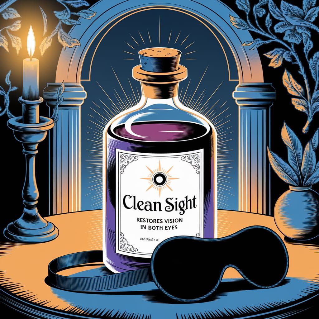 Magical Potion of Clean Sight in Enchanted Ambiance