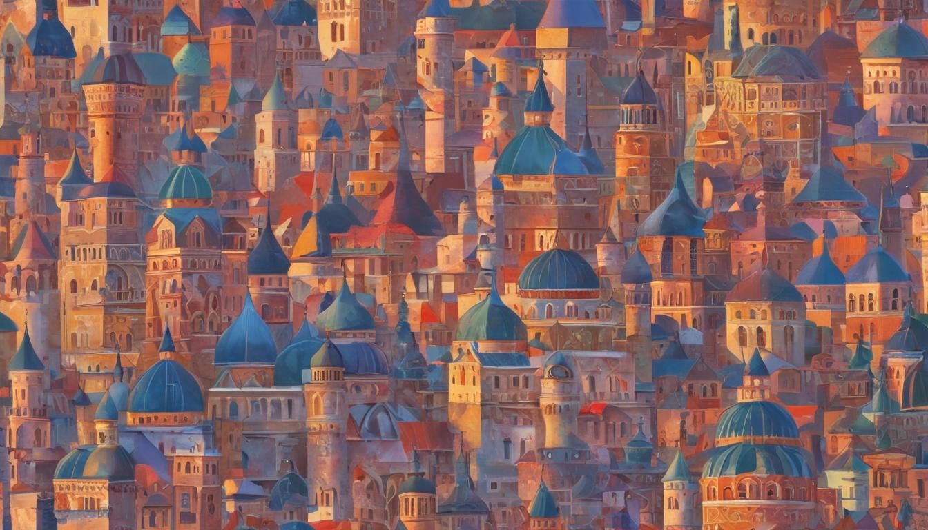 Sunset Cityscape Inspired by Kurasov