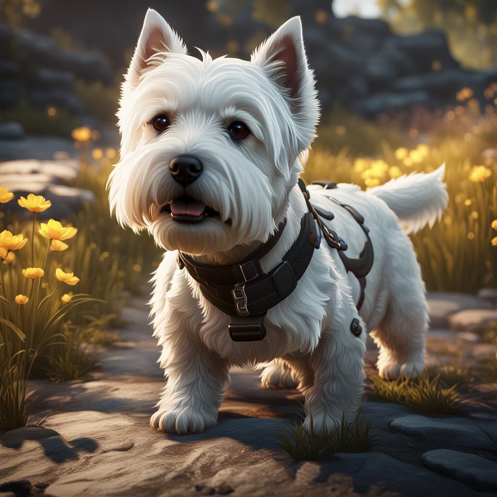 Colorful West Highland Terrier in 3D Style