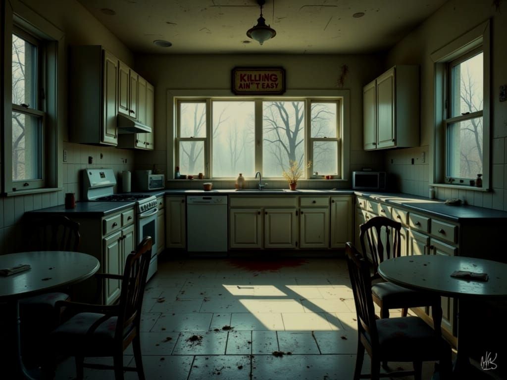 Abandoned 1970s Kitchen in Liminal Space