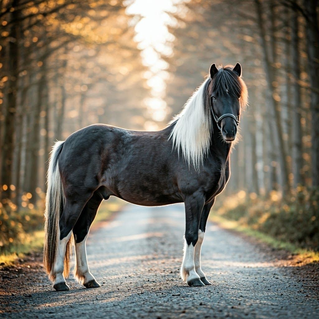 Icelandic Horse Stallion in Black and White Portrait