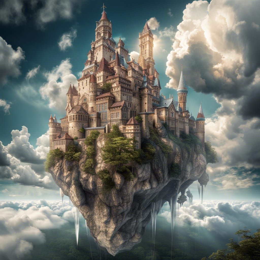 Ethereal Cloud Cities in the Sky: HDR Digital Art