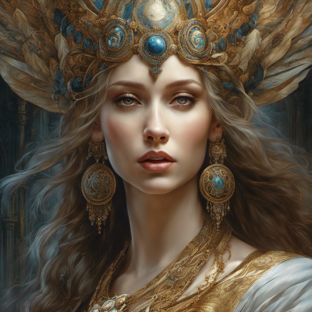 Intricately Detailed Goddess in Hyperrealistic Style