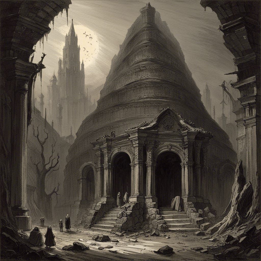 Abandoned Temple in Dark Fantasy Style