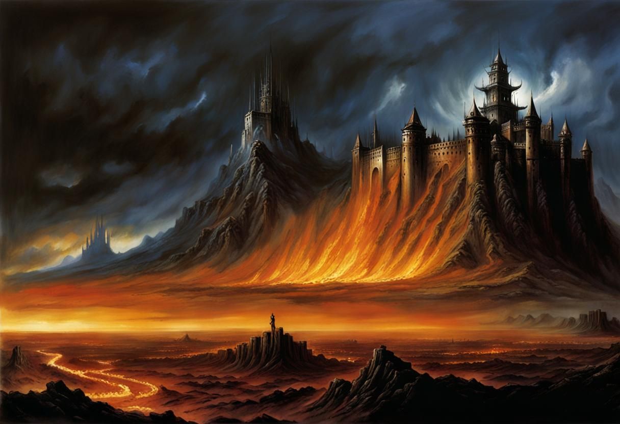 Evil Fortress in Barren Volcanic Wasteland