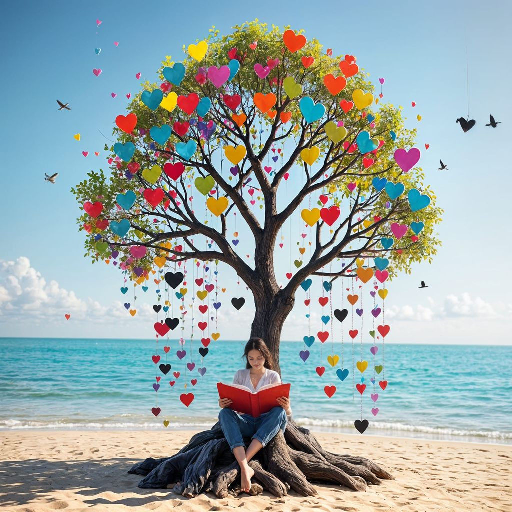 Whimsical Tree of Joy in a Romantic Setting