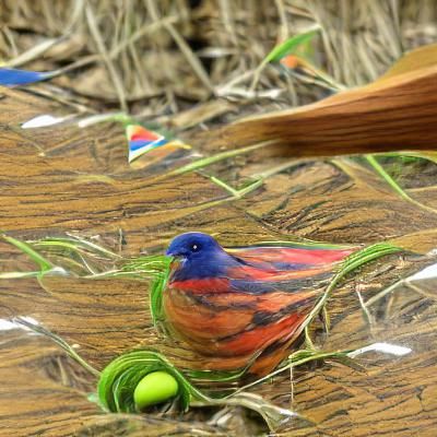 Colorful Painted Bunting Bird Illustration