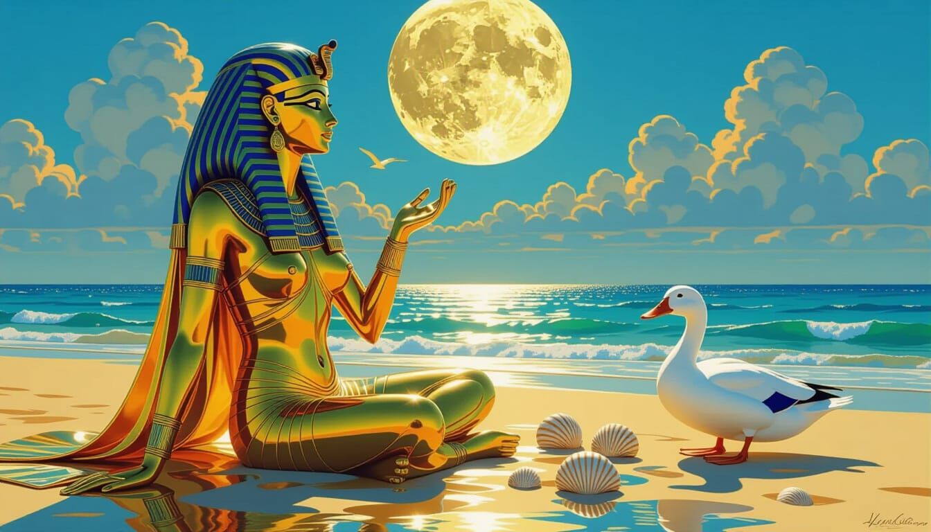 Egyptian Goddess Isis in Art Nouveau Style