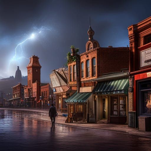 Winslow Arizona Corner: Detailed Matte Painting