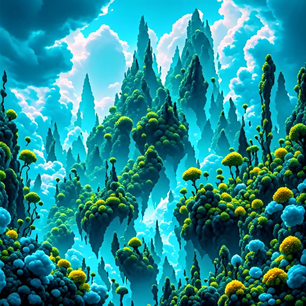 Cloud Animals with Expressive Eyes in the Rain