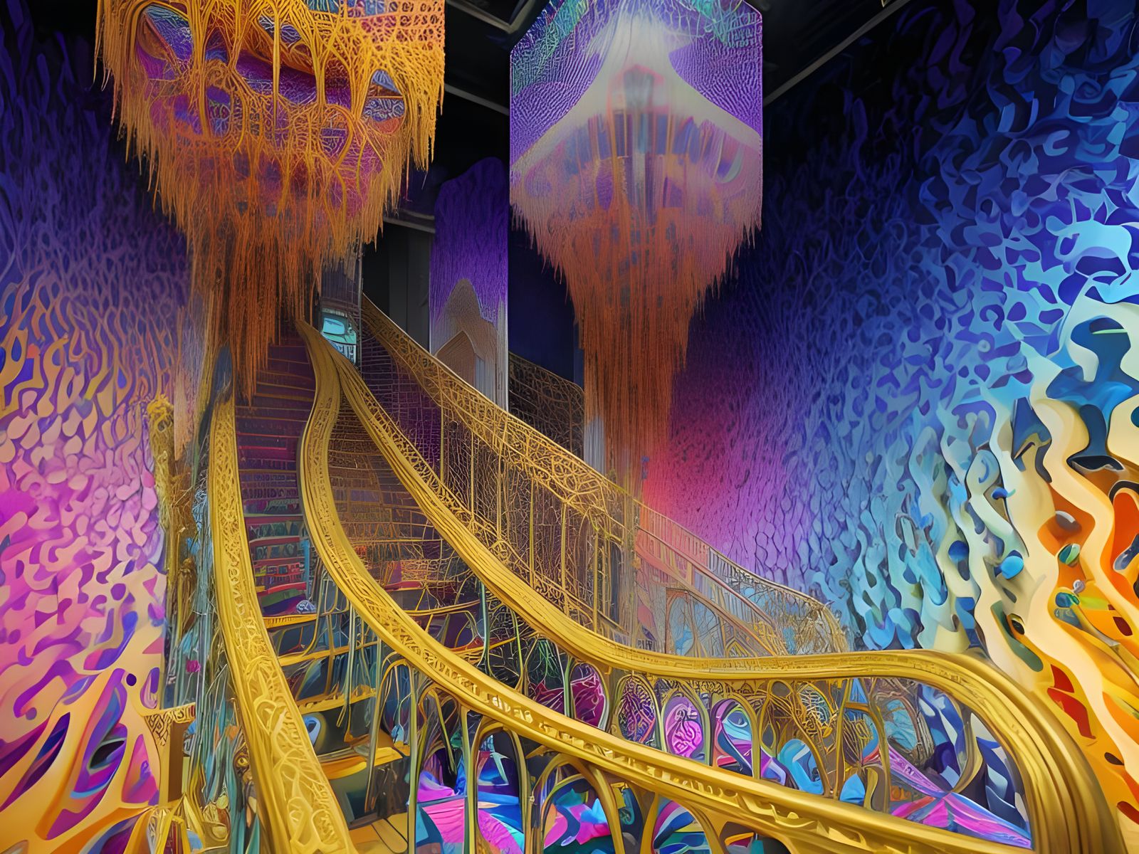 Psychedelic Optical Illusion of Mad Scientist