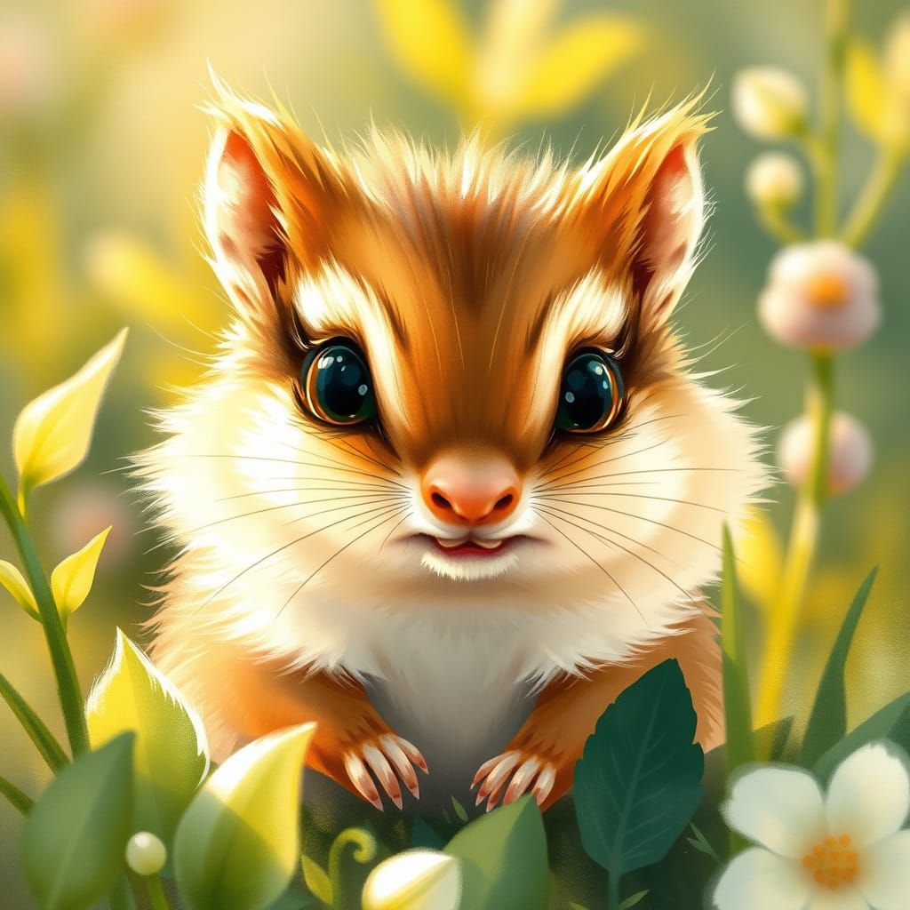 Whimsical Chipmunk in Golden Light