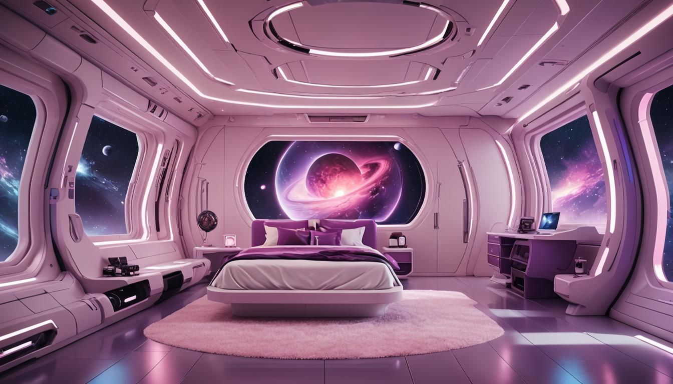 Futuristic Japanese Bedroom on Starlight Cruiser Ship