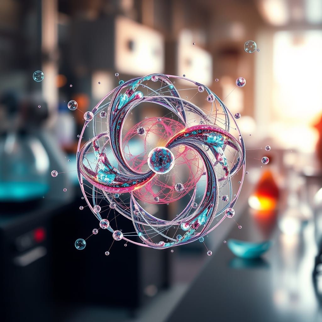 Quantum Mechanics Concept in Hyper-Realistic Style