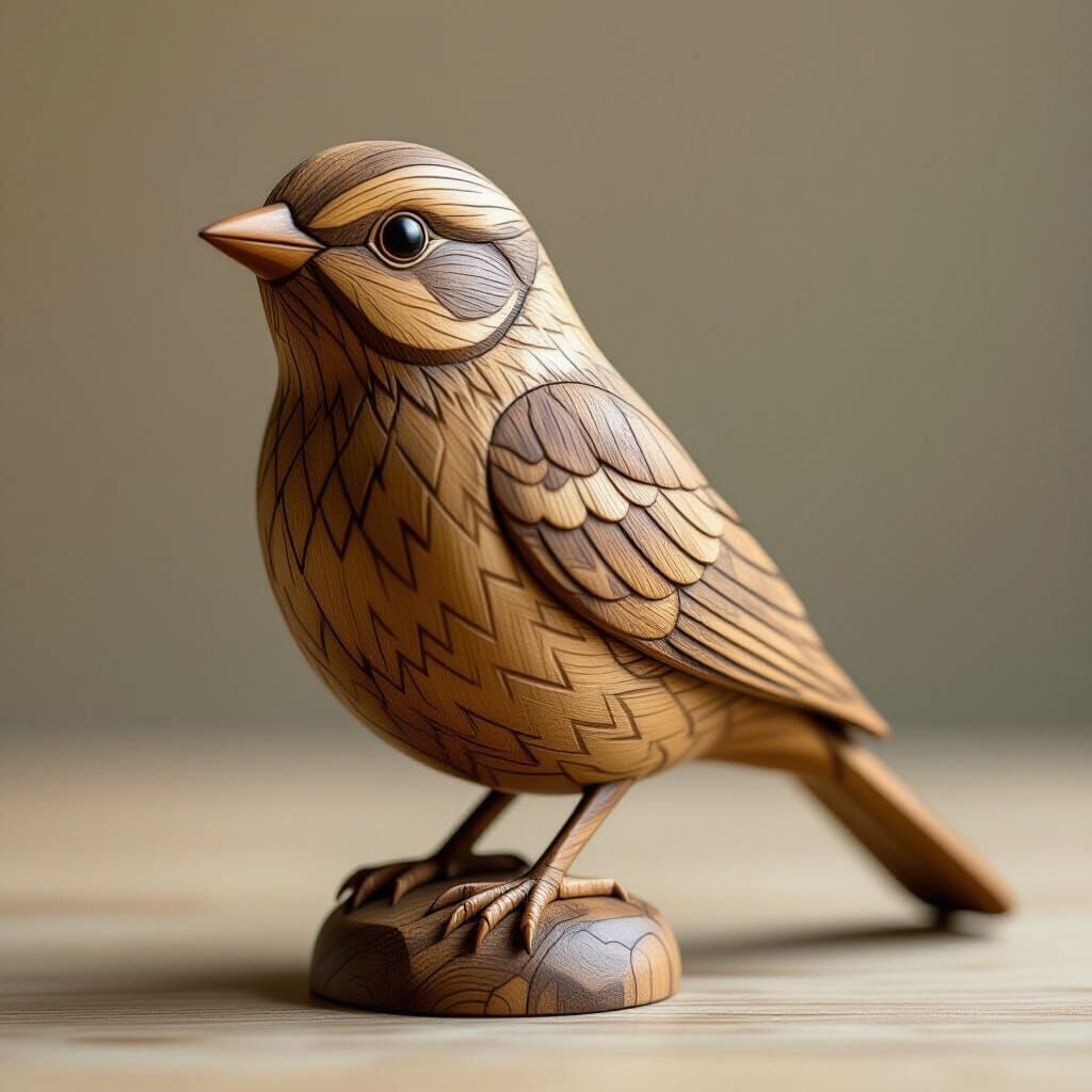 Detailed Wooden Bird Craft
