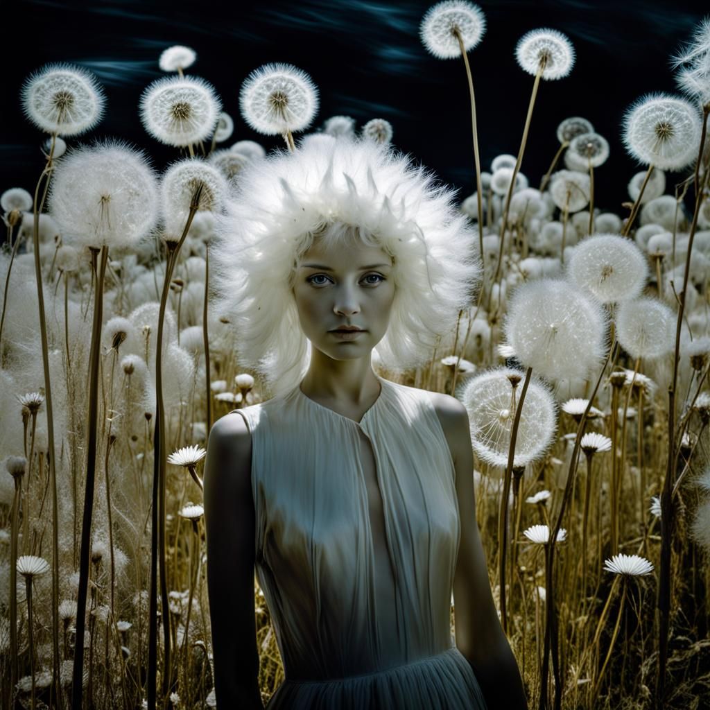 Ghostly  fey youth  , beautiful, infrared photography ,cloth...