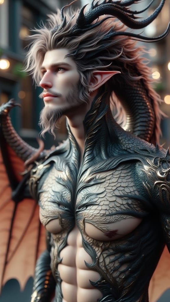 Magical Winter Dragon Hybrid in Whimsical Style