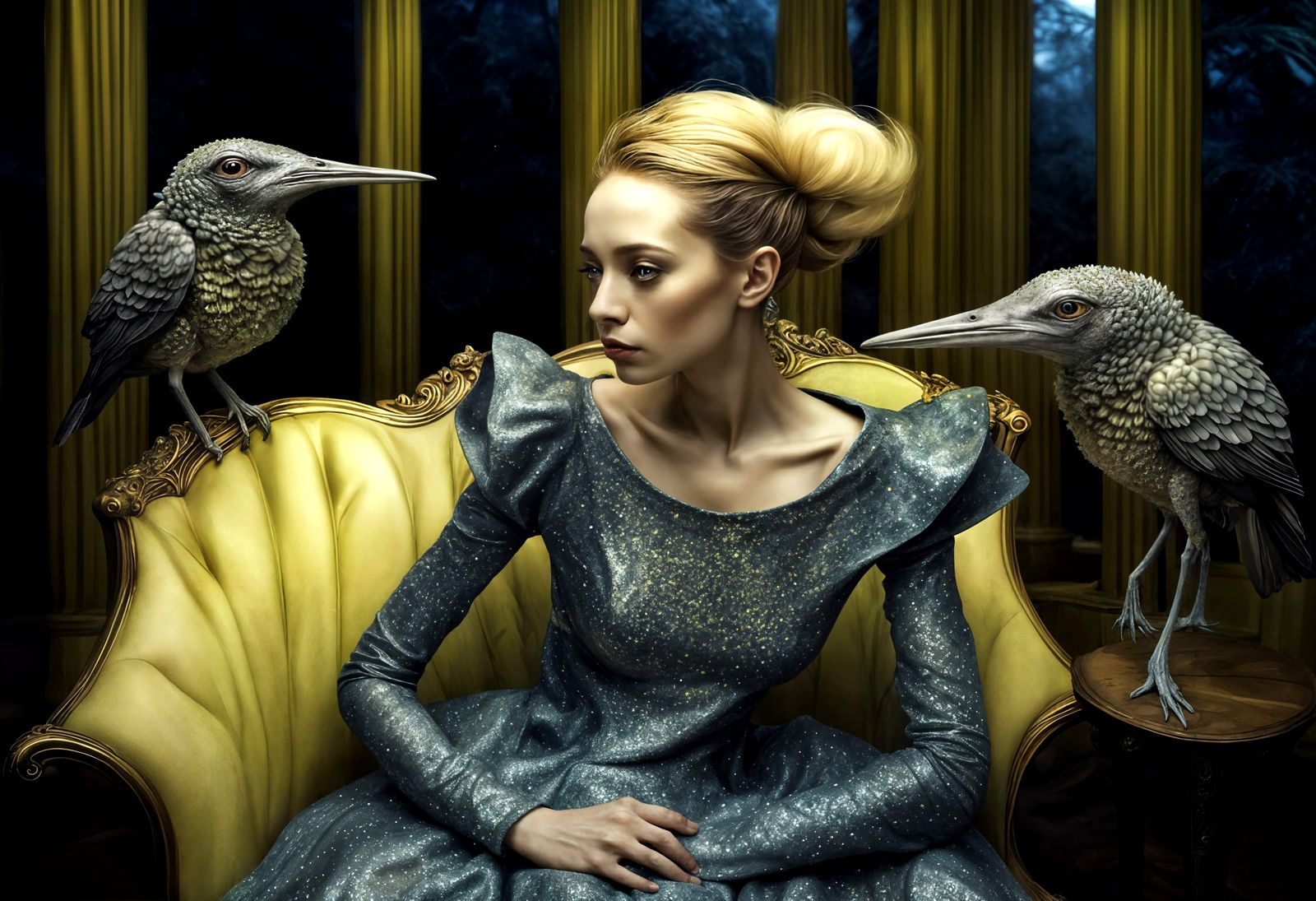 With her advisors: 'Damien' and 'Faust'