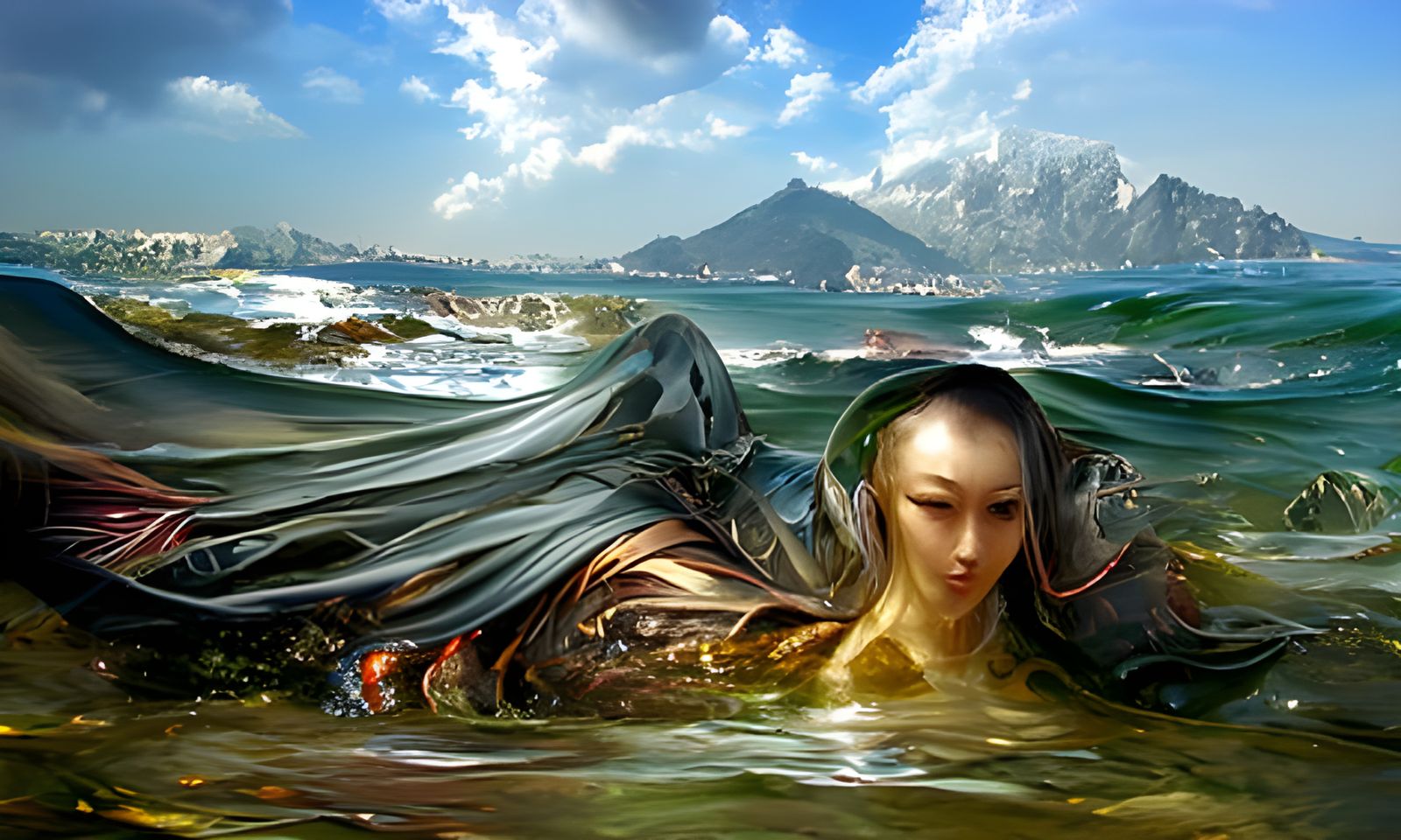 Ethereal Giantess Rising: A Digital Art Masterpiece