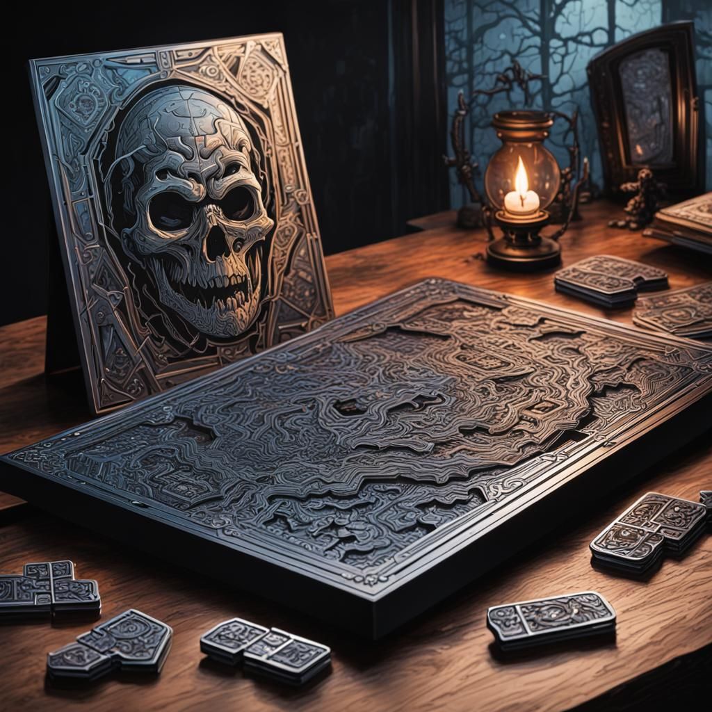 Horror Metal Puzzle in Comic Book Art Style